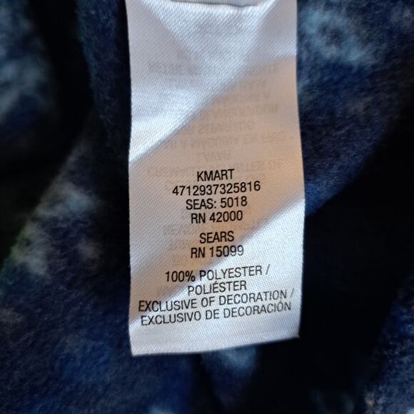 Basic Editions Navy Snowflake Pattern Fleece Full Zip Jacket Women's Medium - Picture 5 of 5